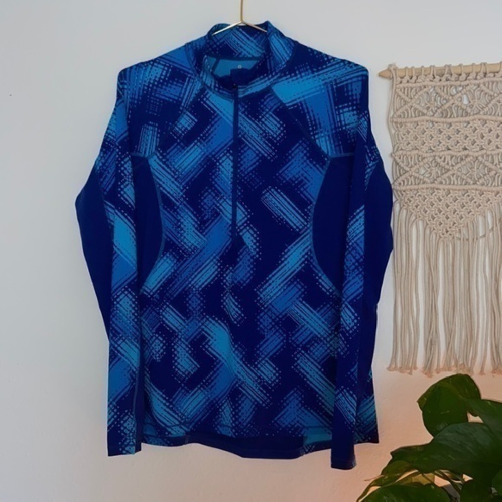 Athleta Half Zip Blue Pull Over Athletic Jacket Sz.M